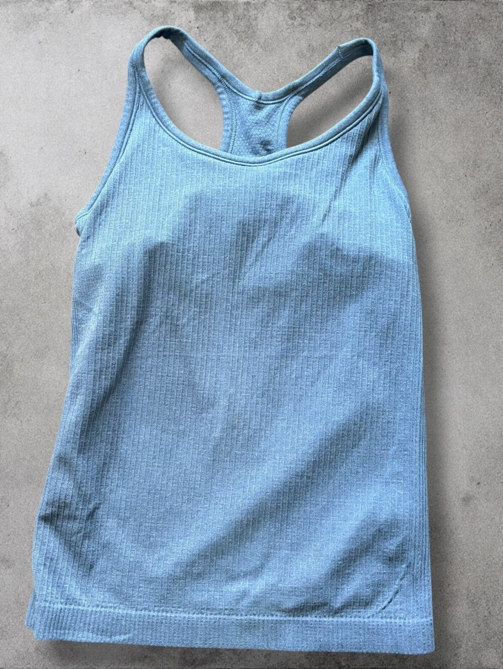 Lululemon Ebb To Street Tank Top Size 6 Purple Ribbed Built In Bra Camisole Blue